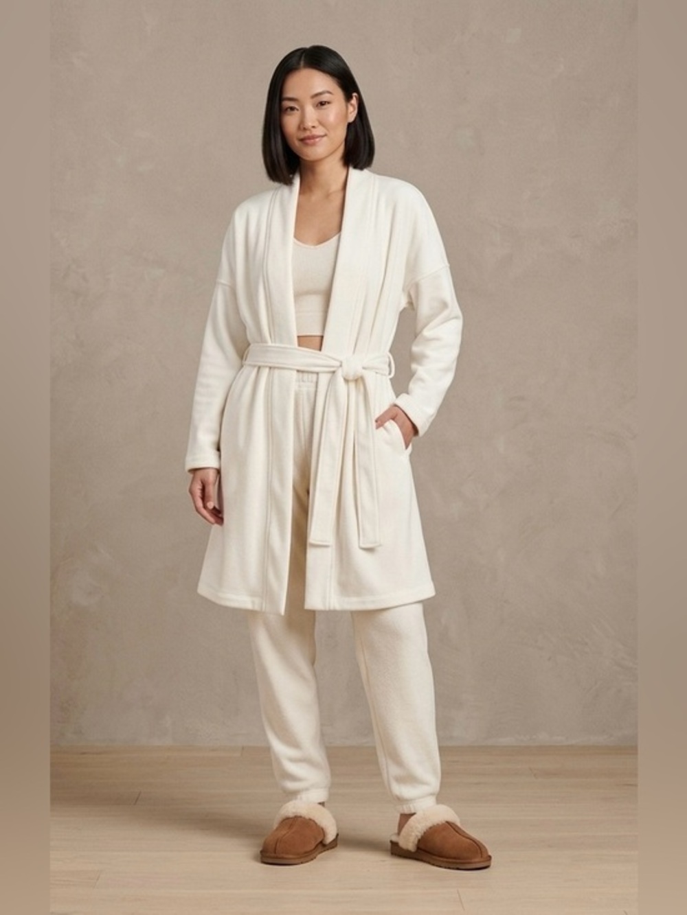 Ugg Braelyn II Double‎ Knit Fleece White Robe
